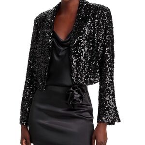 AQUA Sequin Black Jacket